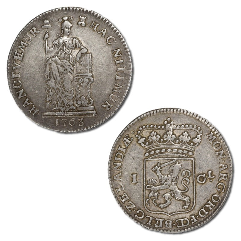 Netherlands 1763 Zeeland Silver 1 Gulden VF+