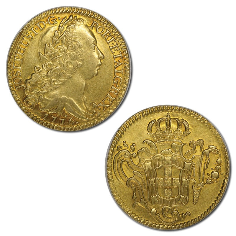 Brazil 1776R Joseph I Gold (Half Johanna) 6400 Reis nEF