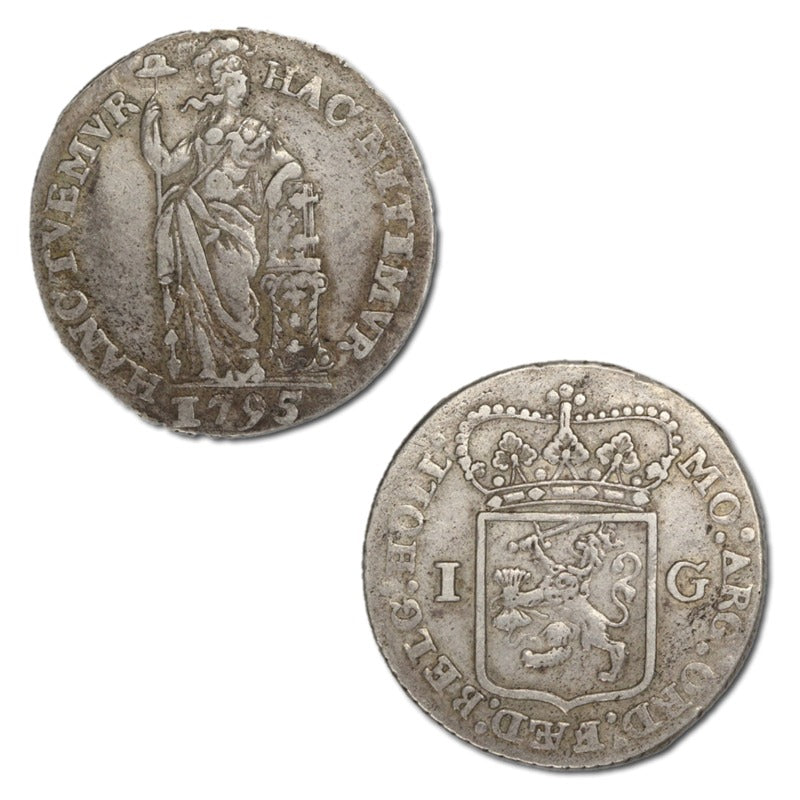 Netherlands 1795 Holland Silver 1 Gulden VF
