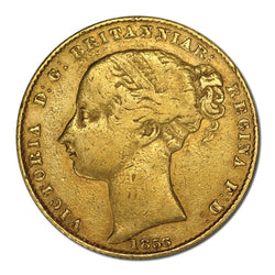 1856 Sydney Mint Gold Sovereign Type 1 nVF/VF