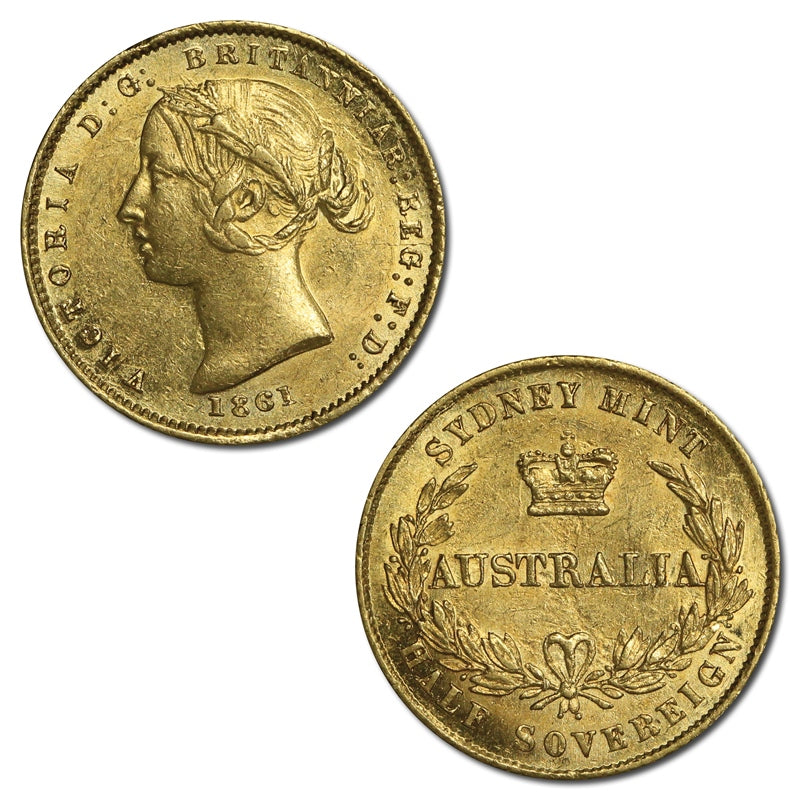 1861 Sydney Mint Half Sovereign EF