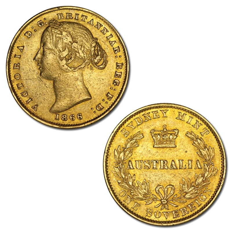 1866 Sydney Mint Gold Sovereign VF