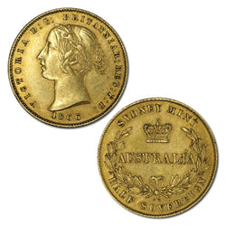 1866 Sydney Mint Gold Half Sovereign nEF/EF