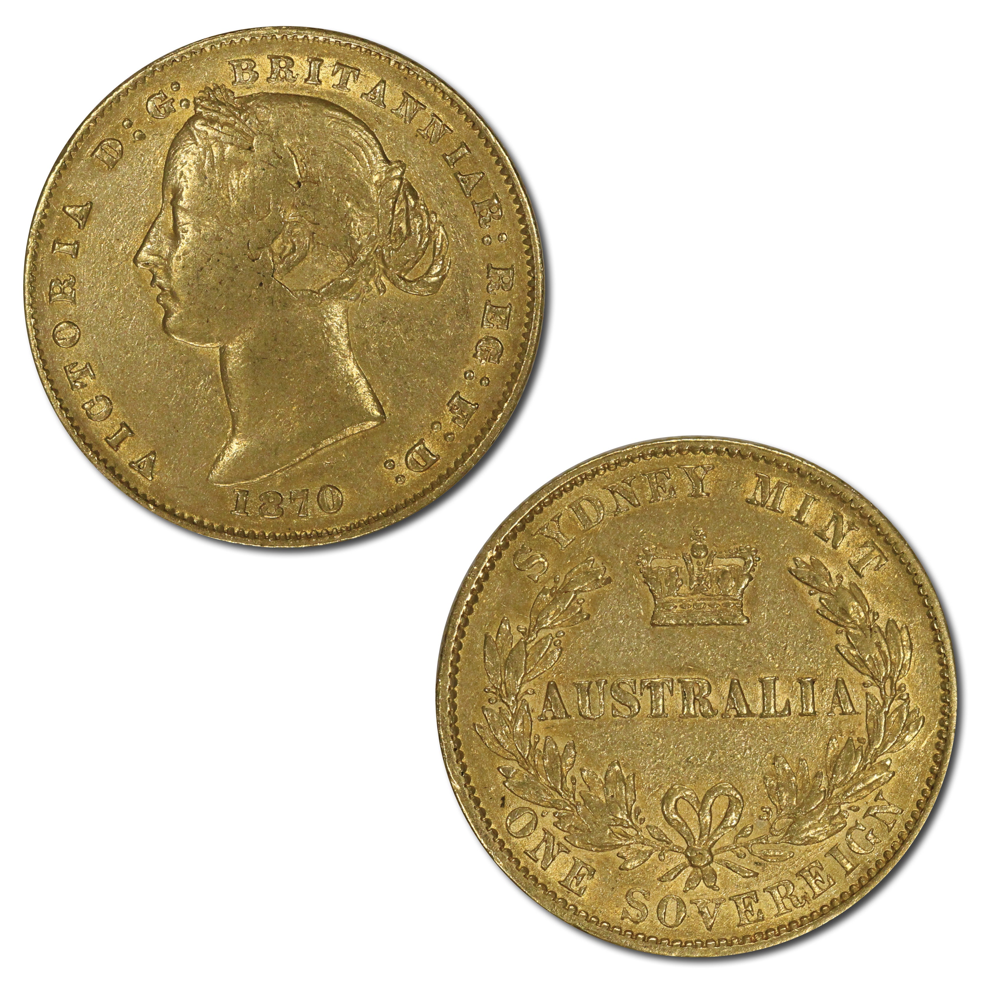 1870 Sydney Mint Gold Sovereign FINE/VF