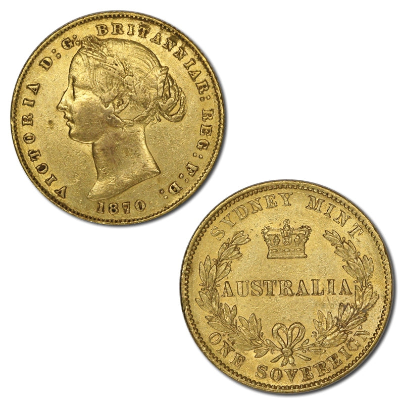 1870 Sydney Mint Gold Sovereign FINE+/VF