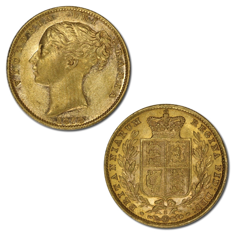 1878 Sydney Young Head Shield Gold Sovereign EF