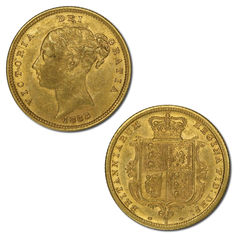 1883 Sydney Shield Gold Half Sovereign nEF/EF