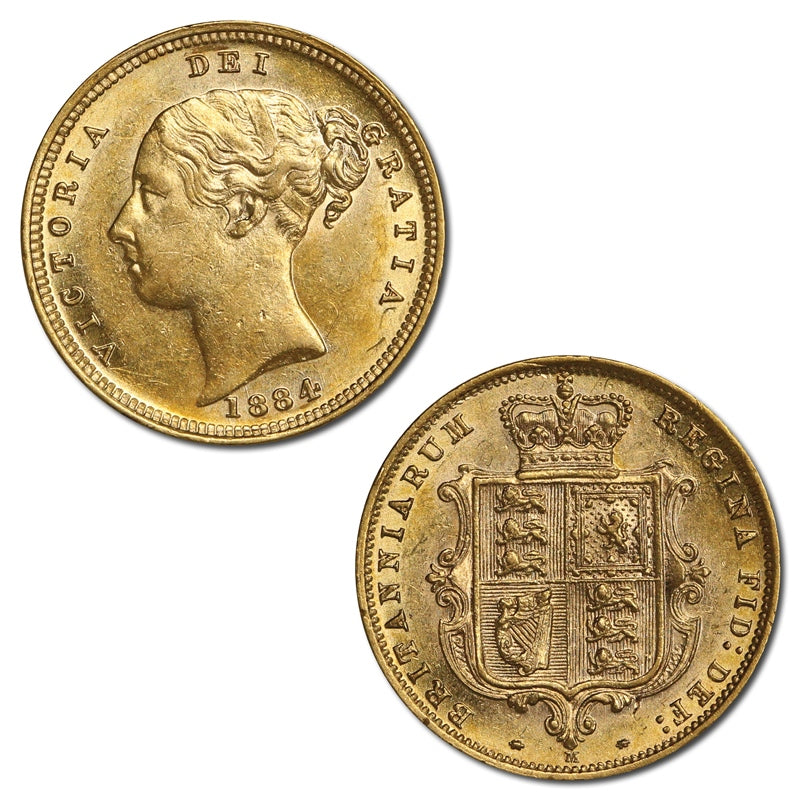 1884 Melbourne Gold Half Sovereign Lustrous nUNC
