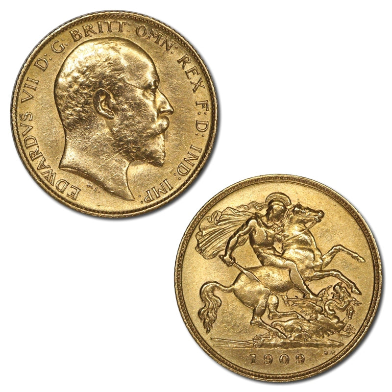 1909 Perth Gold Half Sovereign EF