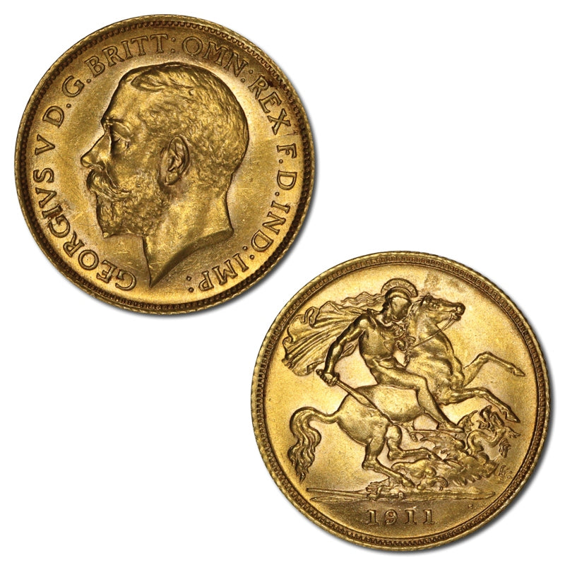 1911 Sydney Gold Half Sovereign Lustrous UNC/nUNC