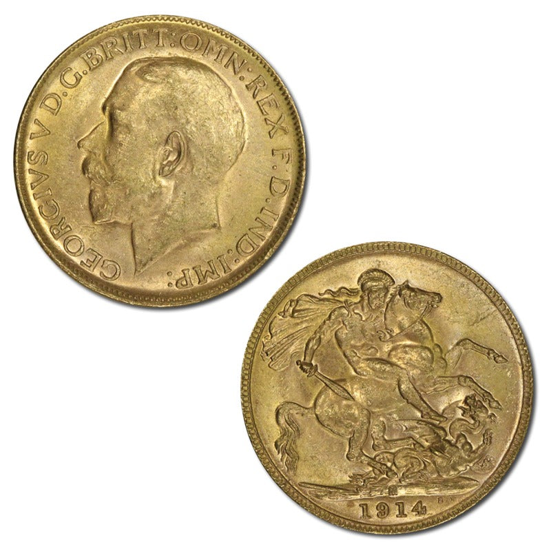1914 Melbourne Gold Sovereign Lustrous UNC/nUNC