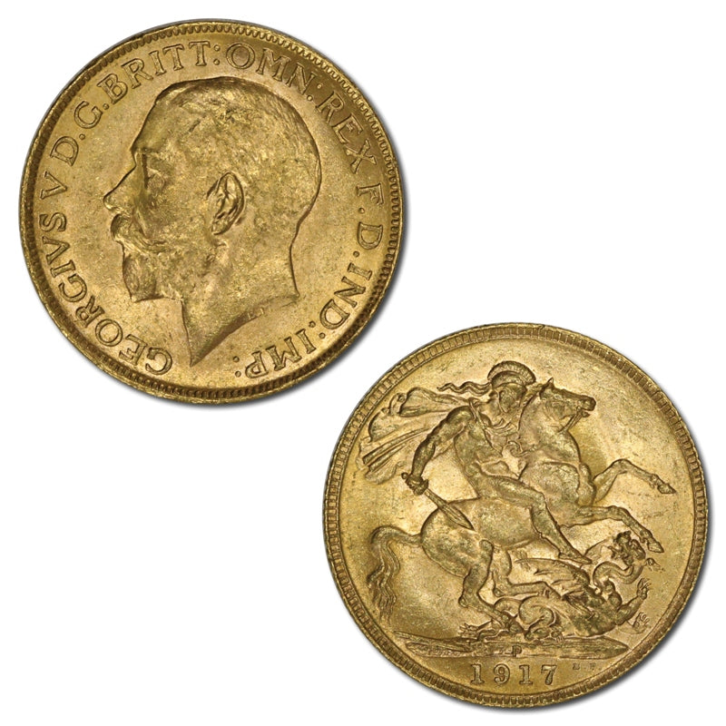 1917 Perth Gold Sovereign Lustrous nUNC/UNC