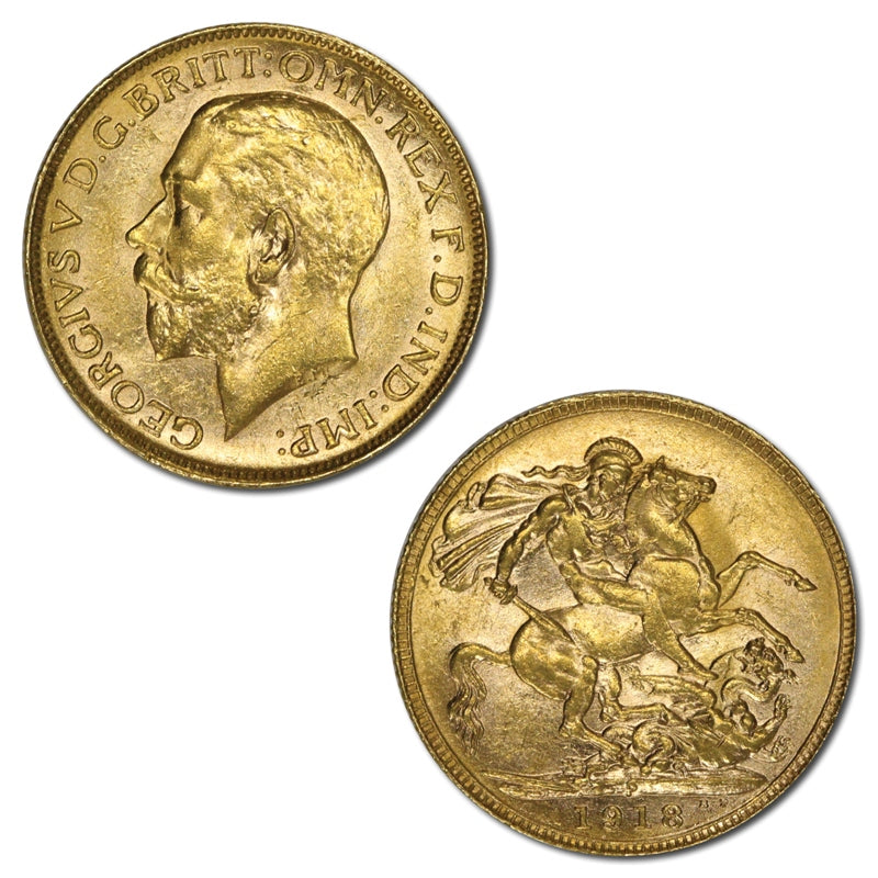 1918 Perth Gold Sovereign Lustrous nUNC/UNC