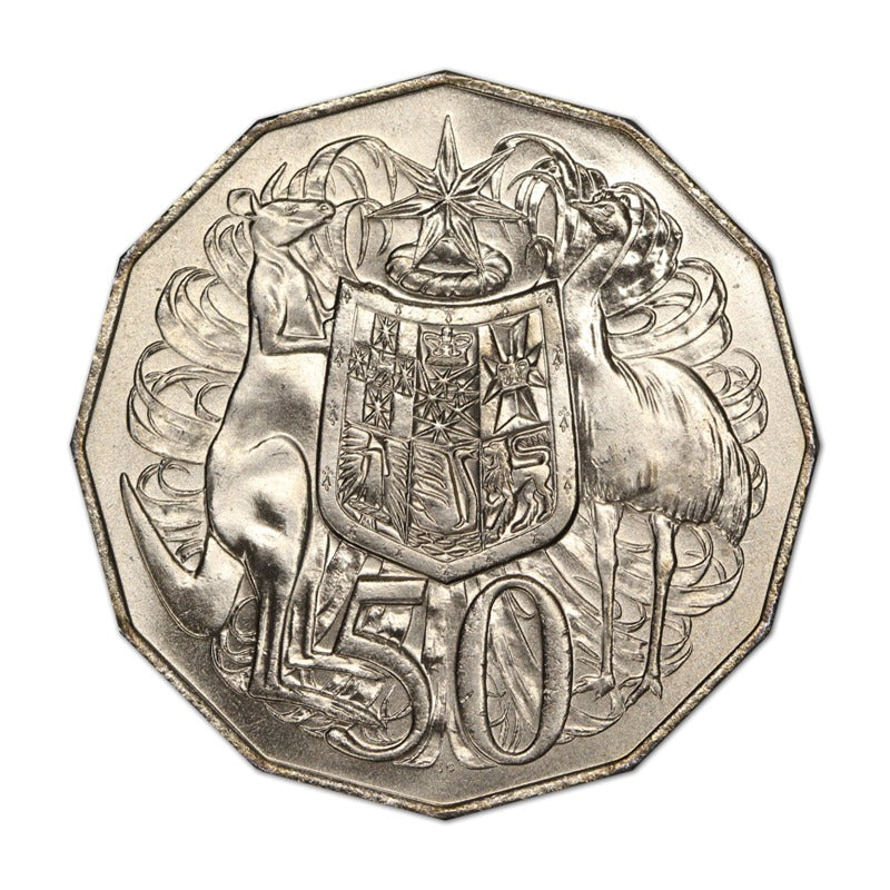 50c 1980 Coat of Arms Double Bar
