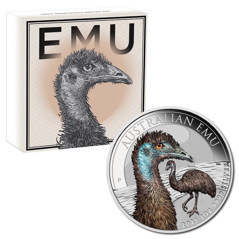 2023 Australian Emu 1oz Silver Coloured