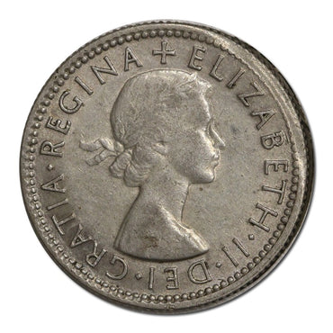 Australia 1953 Shilling Error 5% Mistrike High Rim VF