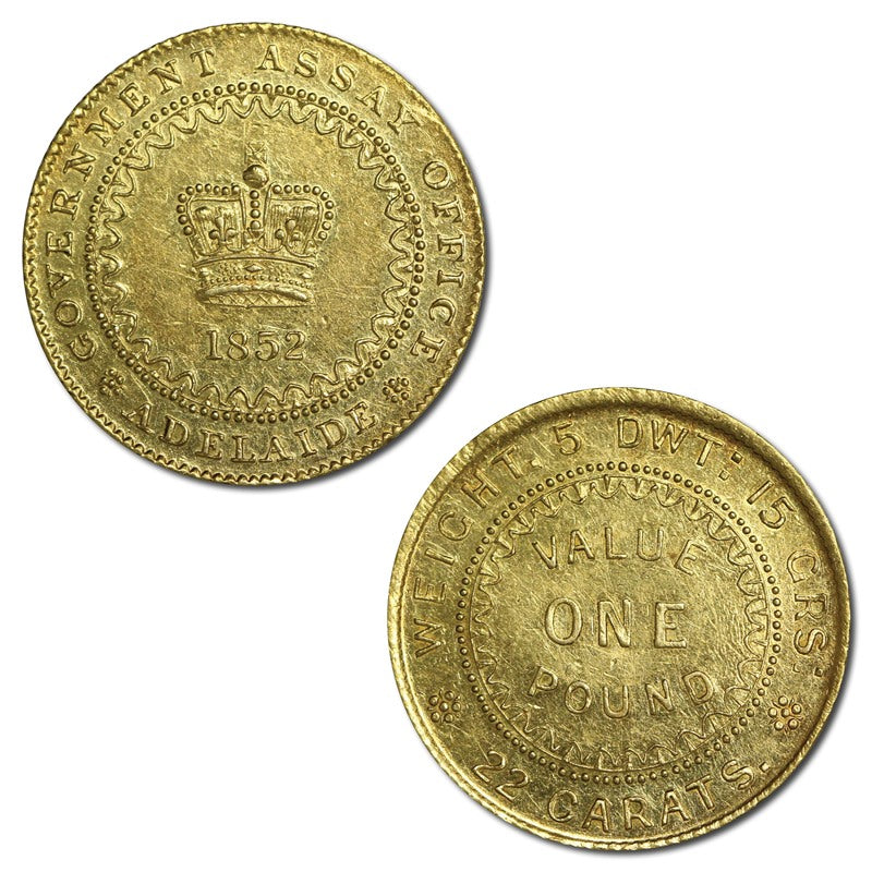 1852 Adelaide Pound Type II Lustrous nUNC