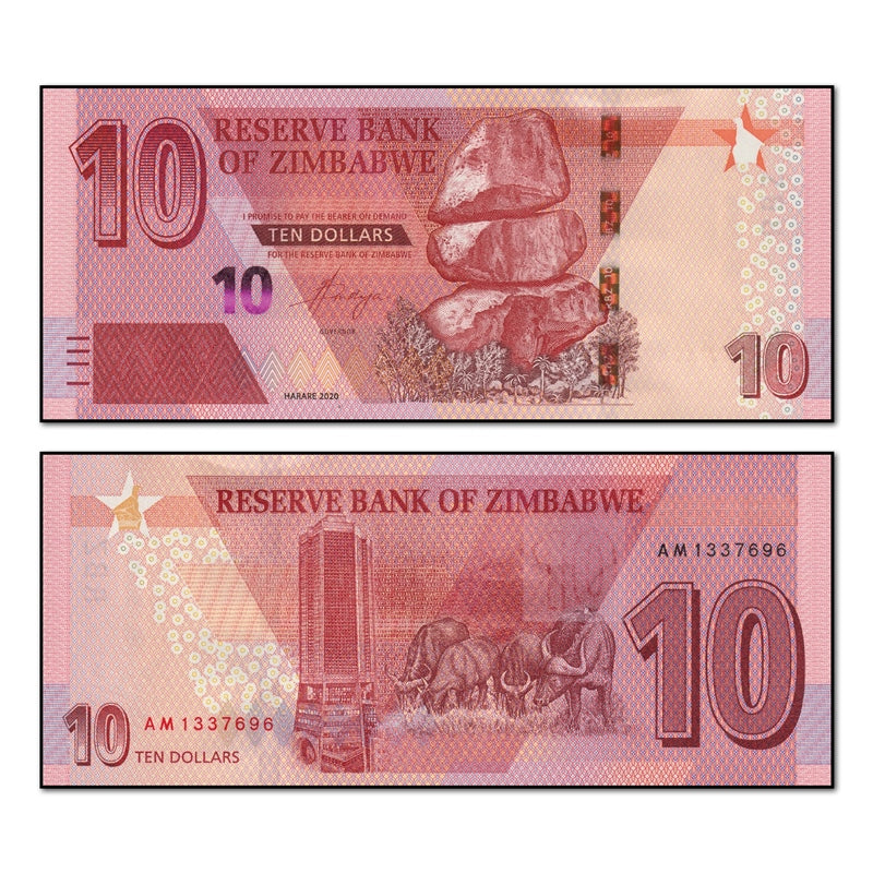Zimbabwe 2020 10 Dollars P.103 CFU
