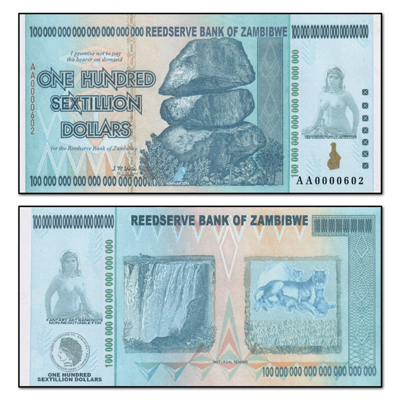 Zimbabwe 100 Sextillion Dollars Fantasy