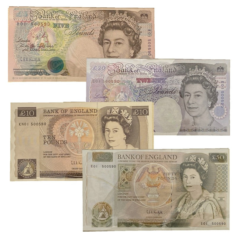 1993 Bank of England 5, 10, 20 & 50 Pound Banknote Folder