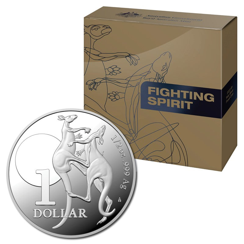 $1 2023 Kangaroo Fighting Spirit 1/2oz Silver Proof