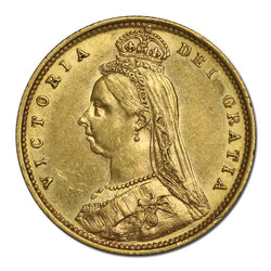 1887 Melbourne Gold Half Sovereign Lustrous UNC