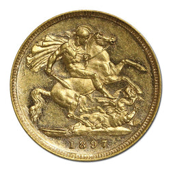 1897 Sydney Gold Half Sovereign Lustrous UNC