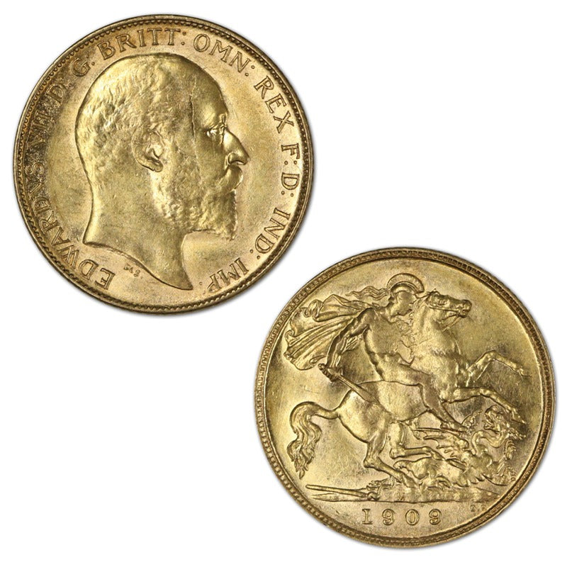 1909 Melbourne Gold Half Sovereign Lustrous nUNC