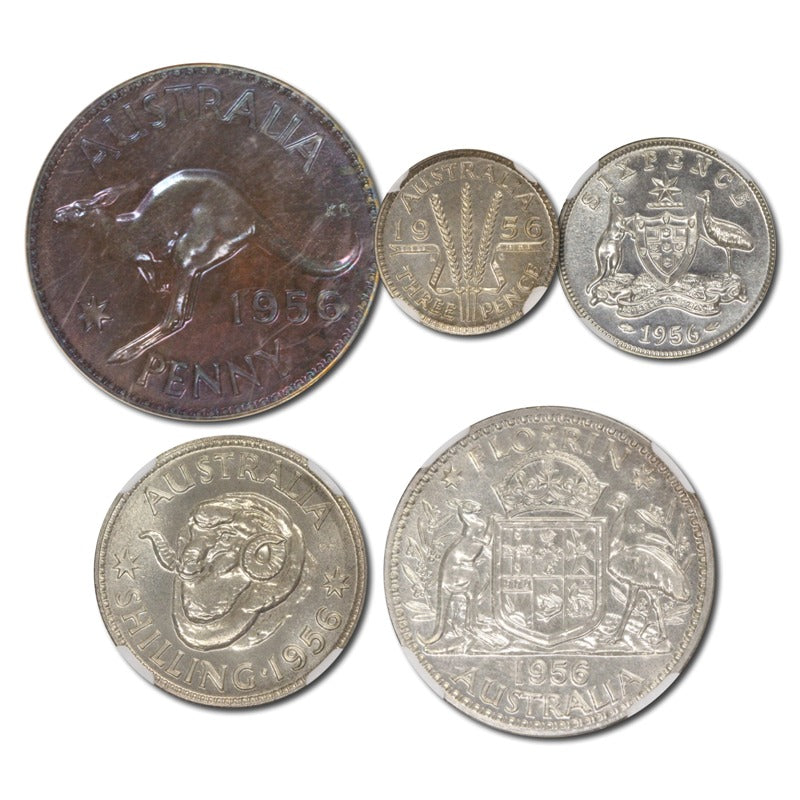 Australia 1956 Melbourne Mint 5 Coin Proof Set