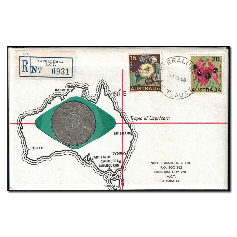 PNC 1969 Nuphil Yarralumla Coin & Stamp First Day Cover