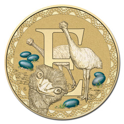 $1 2015 Coloured 'E' Alphabet Al-Bronze Coin