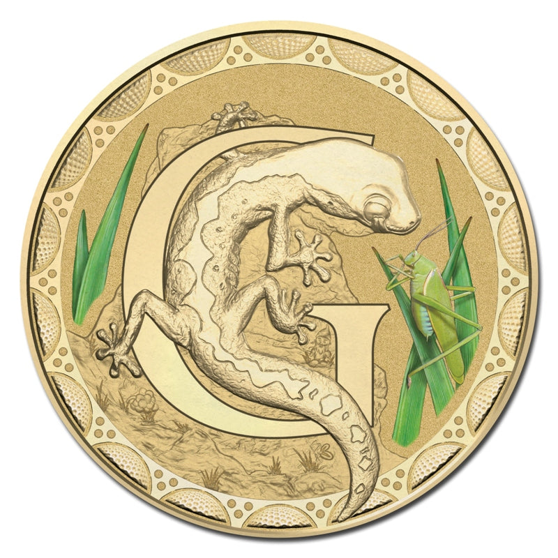 $1 2015 Coloured 'G' Alphabet Al-Bronze Coin