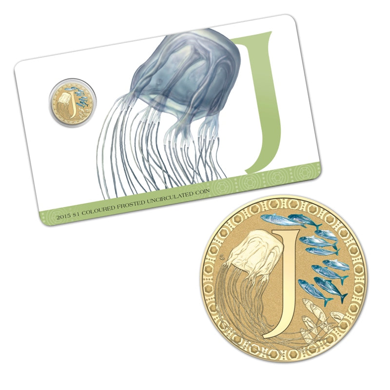 $1 2015 Coloured 'J' Alphabet Al-Bronze Coin