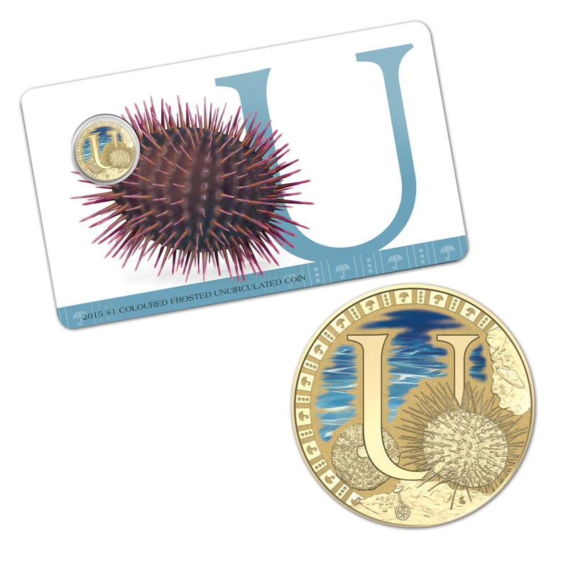 $1 2015 Coloured 'U' Alphabet Al-Bronze Coin