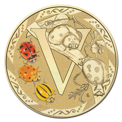 $1 2015 Coloured 'V' Alphabet Al-Bronze Coin