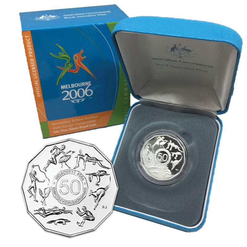 50c 2005 Commonwealth Games Student Design Silver Proof