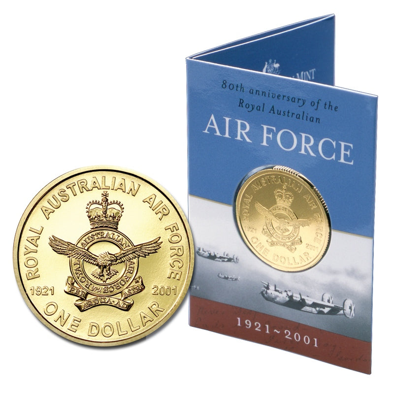 $1 2001 RAAF 80th Al/Bronze UNC | $1 2001 RAAF 80th Al/Bronze UNC reverse