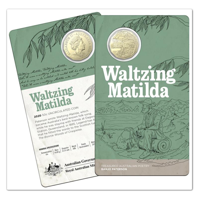 50c 2020 Waltzing Matilda Gold Plated UNC