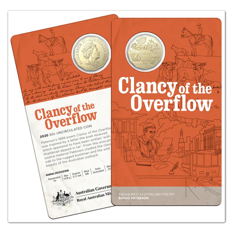 50c 2020 Clancy of the Overflow Gold Plated UNC
