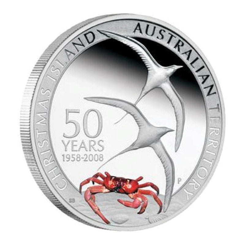 2008 Christmas Island 50th Anniversary 1oz Silver Coin