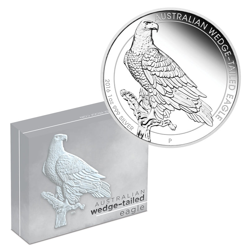 2016 Australian Wedge-Tailed Eagle 1oz Silver Proof | 2016 Australian Wedge-Tailed Eagle 1oz Silver Proof reverse | 2016 Australian Wedge-Tailed Eagle 1oz Silver Proof case