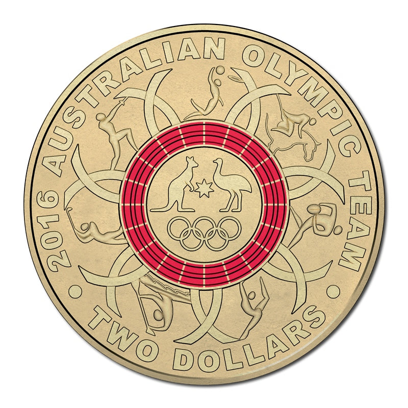 $2 2016 Olympic Red Coloured UNC