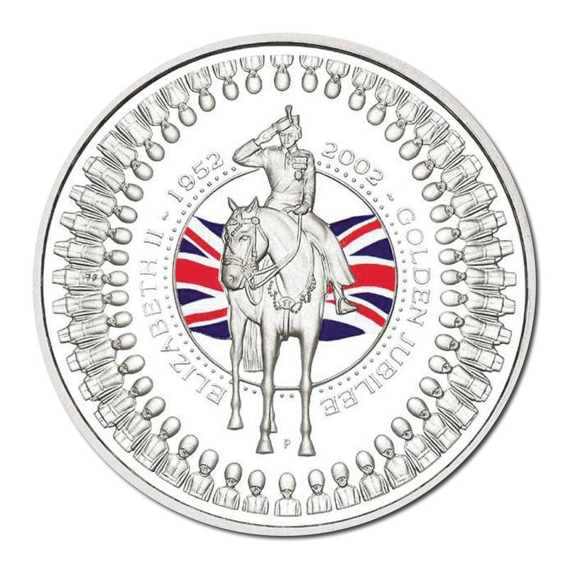 2002 QEII Accession Golden Jubilee 1oz Silver Proof – M.R.Roberts