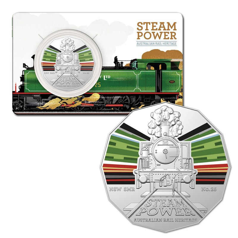 50c 2022 Australian Steam Trains 7 Coin Set – M.R.Roberts