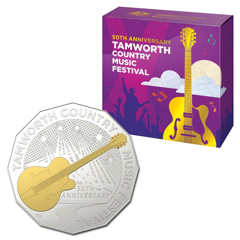 50c 2022 Tamworth Country Music Festival Silver Gold Plated Proof