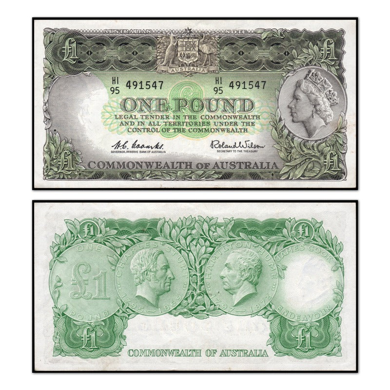 (1961) One Pound Coombs/Wilson Emerald Green R.34b EF