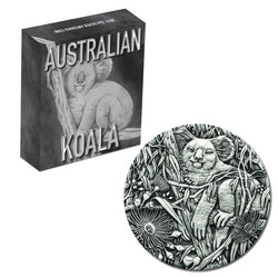 2017 Australian Koala 2oz Silver Antiqued High Relief