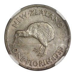 New Zealand 1936 Florin Lustrous UNC