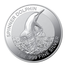 $5 2020 Spinner Dolphin High Relief Silver Proof
