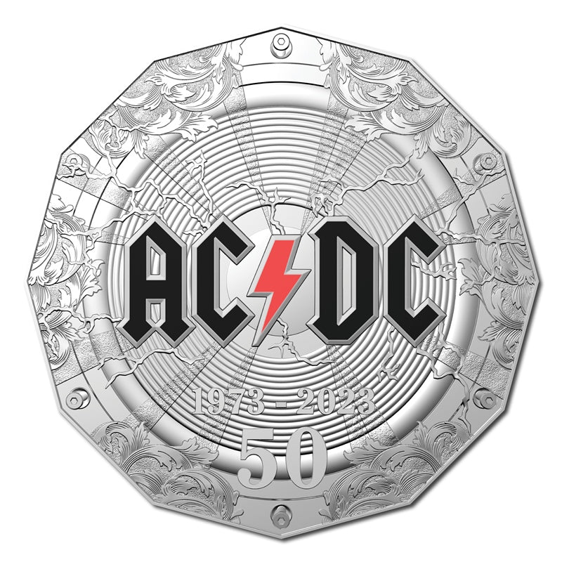 50c 2023 50th Anniversary of AC/DC Coloured UNC